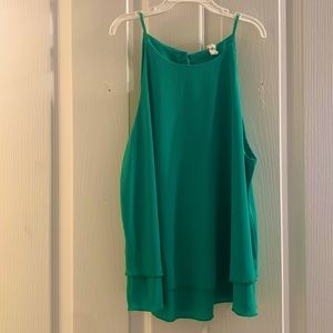 High neck Kelly Green blouse